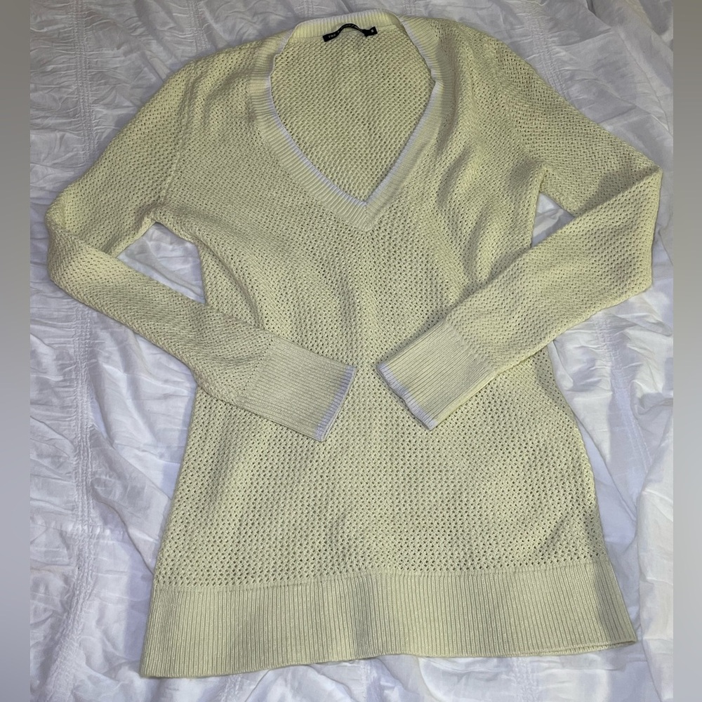 rag & bone Pale Yellow V-Neck Knit Sweater